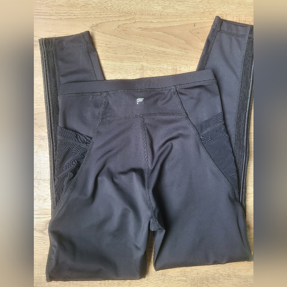 Fabletics Black Leggings With Mesh Side Inserts E… - image 1